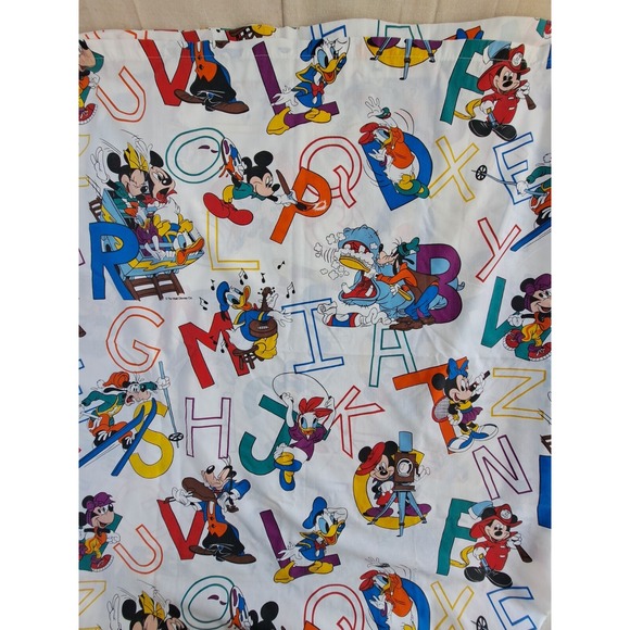 Disney Mickey & Friends Double Flat Sheet 96x80 Alphabet Vtg Pacific Daffy Goofy - Picture 6 of 6